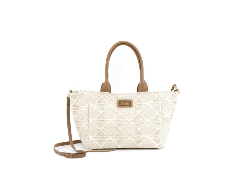 Tote cotton mix KELLY beige